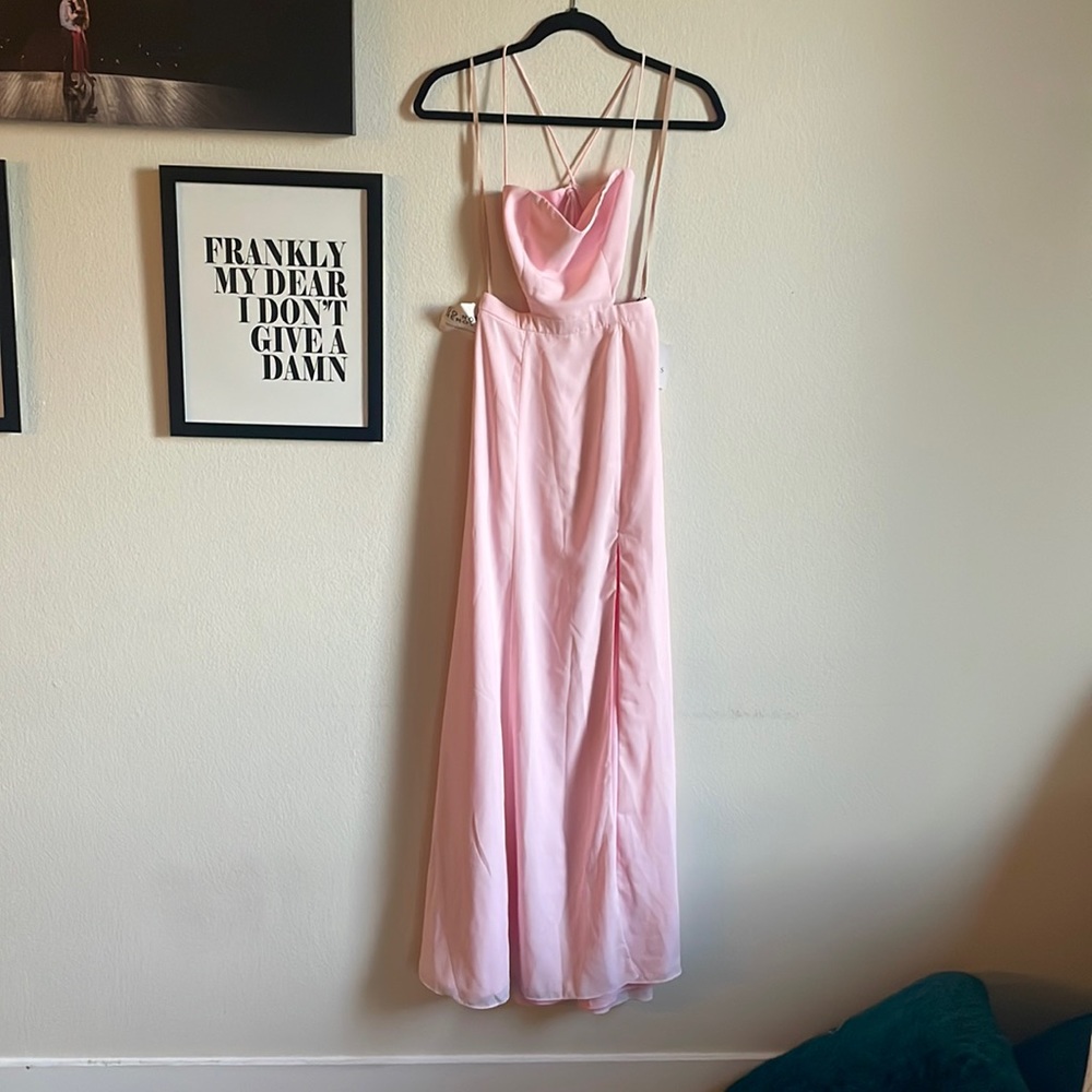 Famé and partners blush pink gown size 0